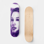 Lila Leute Frauen Portrait Originelle Kunst Skateboard (Vorderseite)