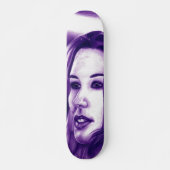 Lila Leute Frauen Portrait Originelle Kunst Skateboard (Vorne)