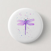Lila Libelle Button (Vorderseite)
