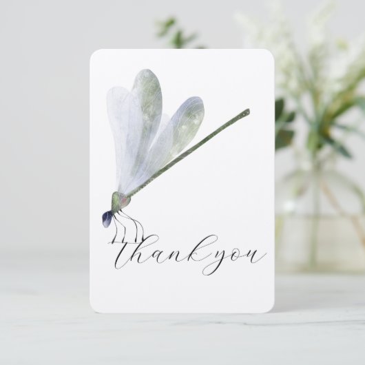 Lila Libelle Dankeschön Karte (Stehend Vorderseite)
