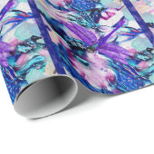 Lila Libelle Geschenkpapier (Rolleneckpunkt)