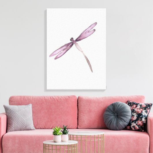 Lila Libelle-Leinwand Leinwanddruck (Insitu (Wohnzimmer))