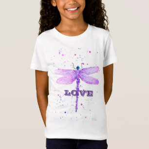 Lila Libelle Mädchen Liebe süß T-Shirt