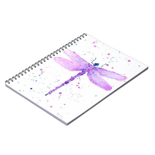 Lila Libelle Notizblock (Linke Seite)