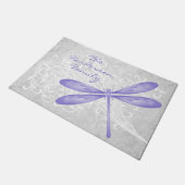 Lila Libelle Personalisiert Door Mat Fußmatte (Schrägansicht)