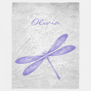 Lila Libelle Personalisiert Fleece Blanket