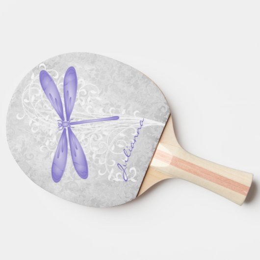 Lila Libelle Personalisiert Ping Pong Paddle Tischtennis Schläger (Seitenansicht)