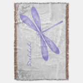 Lila Libelle Personalisierte Kehlkopfblanke Decke (Vorderseite Vertikal)