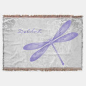 Lila Libelle Personalisierte Kehlkopfblanke Decke (Vorderseite)