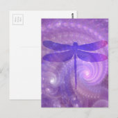 Lila Libelle Postkarte (Vorne/Hinten)