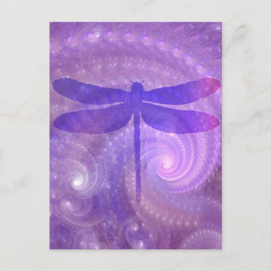 Lila Libelle Postkarte (Vorderseite)