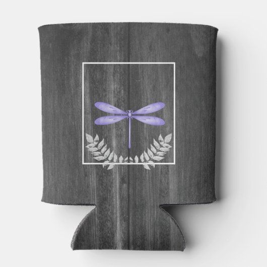 Lila Libelle Rustikal Dosenkühler (Rückseite)