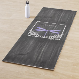 Lila Libelle Rustikale Yogmatte Yogamatte