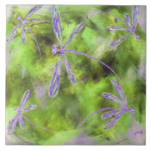 Lila Libellen auf der Linken Grün Fliese (Vorderseite)