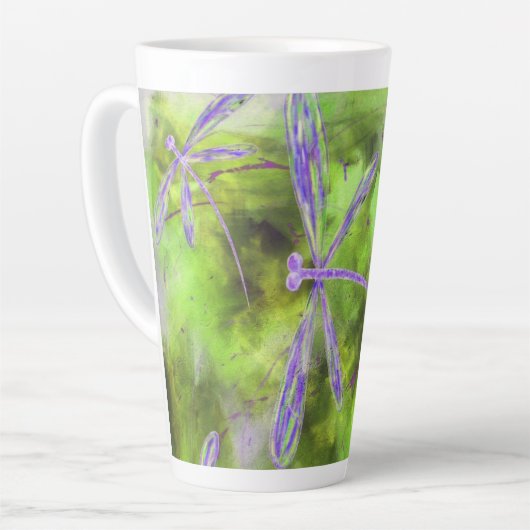 Lila Libellen auf Limon Milchtasse (Linke Ecke)