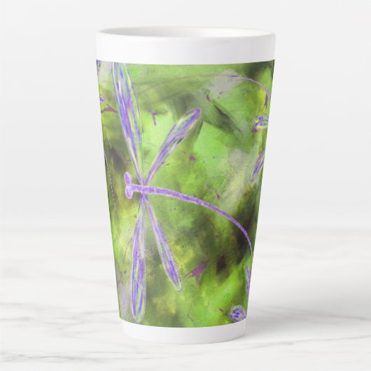 Lila Libellen auf Limon Milchtasse (Vorderseite)