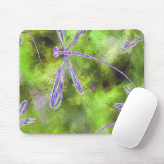 Lila Libellen auf Limon Mousepad (Mit Mouse)
