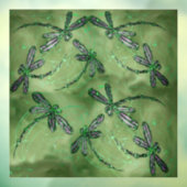 Lila Libellen auf Weich-Kalkgrün Fensteraufkleber (Blatt 3)