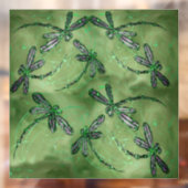 Lila Libellen auf Weich-Kalkgrün Fensteraufkleber (Blatt 2)