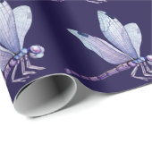 Lila Libellen Geschenkpapier (Rolleneckpunkt)