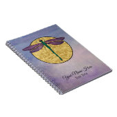 Lila Libellen-gewundenes Notizbuch Notizblock (Rechte Seite)