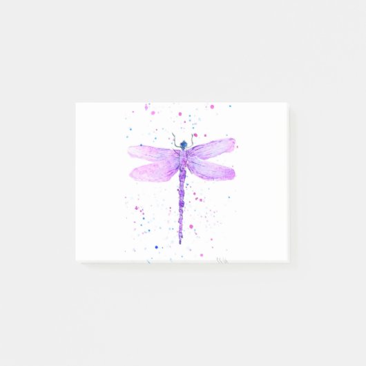 Lila Libelleninsektenflügel, gürtelndes süße Tier Post-it Klebezettel (Vorderseite)