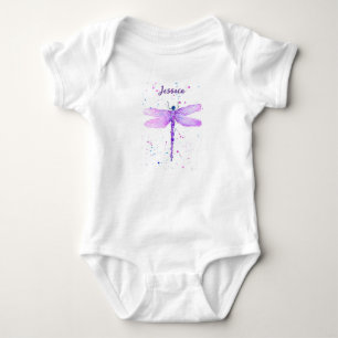 Lila Libellenwasserfarbe gürmisch niedlich Baby Strampler