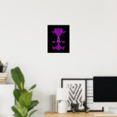 Lila Libra Zodiac auf schwarz Poster (Heimbüro)