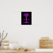 Lila Libra Zodiac auf schwarz Poster (Küche)