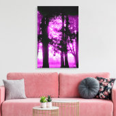 Lila Licht mit Silhouette Bäume Leinwand (Insitu (Wohnzimmer))
