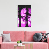 Lila Licht mit Silhouette Bäume Leinwand (Insitu (Wohnzimmer))
