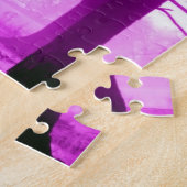Lila Licht mit Silhouetten Bäumen Puzzle (Seite)