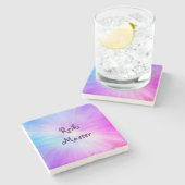 Lila Licht, Reiki Master Design Steinuntersetzer (Seitenansicht)