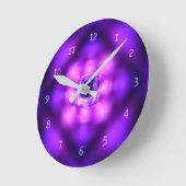Lila Lichtatom Runde Wanduhr (Winkel)