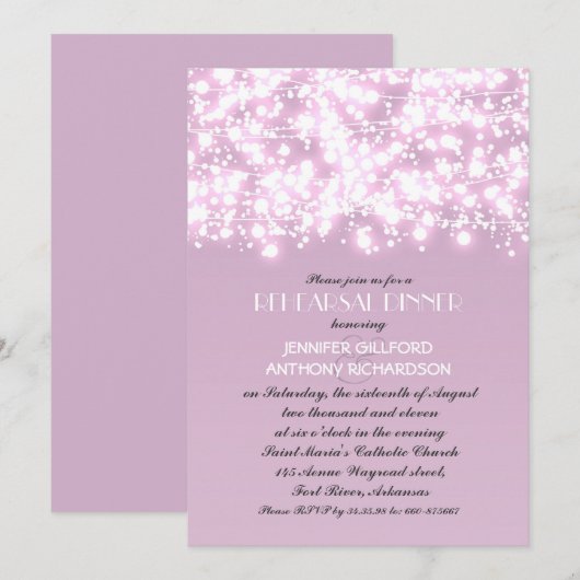 lila Lichter Probe Einladung (Vorne/Hinten)