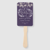 Lila Lichterkette Blumen Hochzeitsprogramm Fächer (Vorderseite)