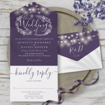 Lila Lichterkette Foliage Florale Hochzeit