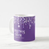 Lila Lichterkette Weihnachtsfeier Kaffeetasse (Vorderseite Links)
