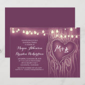 lila Lichtermeer für romantische Probe Einladung (Vorne/Hinten)