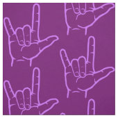 Lila Liebe ASL I Sie gemustertes Gewebe Stoff (Muster)