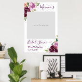 Lila Liebe Blumenchic Brautparty Foto Stand Poster (Heimbüro)