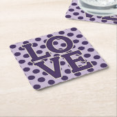 Lila LIEBE Dots Lavender Untersetzer Set (angewinkelt)