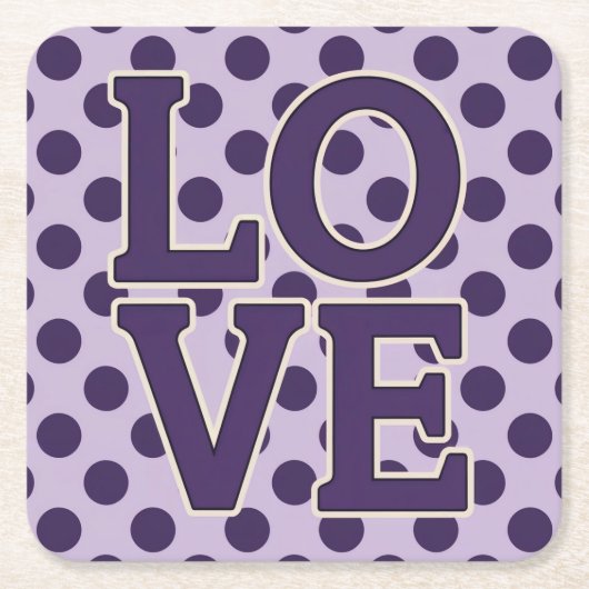 Lila LIEBE Dots Lavender Untersetzer Set (Vorderseite)