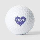 Lila Liebe Herz Golfball (Vorderseite)