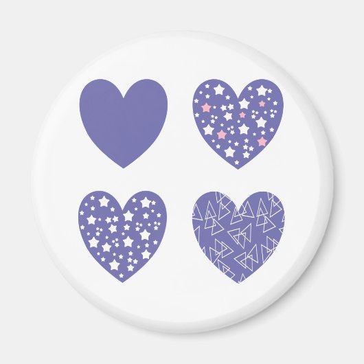 Lila Liebe Herz Magnet (Vorne)