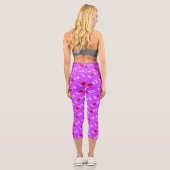 Lila LIEBE Herzdesign Modernes Chic Elegante Capri Leggings (Rückseite)