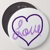 Lila Liebe Herzklopftasten Button (Vorne & Hinten)