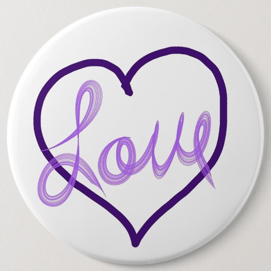 Lila Liebe Herzklopftasten Button (Vorderseite)