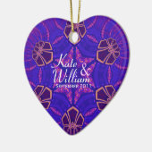 Lila Liebe Herzlich Willkommen bei der Hochzeit Keramikornament (Links)