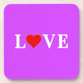 Lila LIEBE Herzlich willkommen Getränkeuntersetzer (Vorderseite)